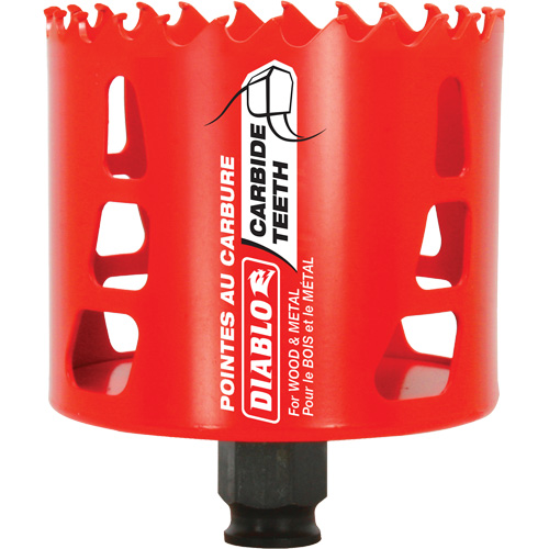 Wood & Metal Hole Saw, 3-1/8", 2-3/8" Depth of Cut, Carbide Ontario Packaging