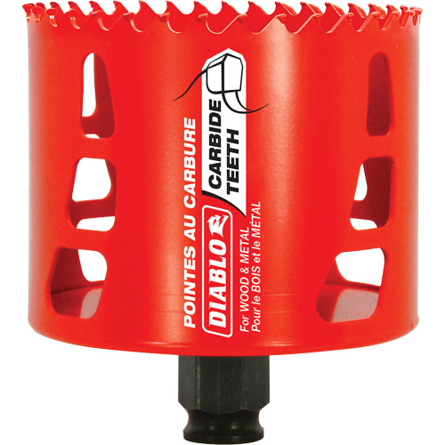 Wood & Metal Hole Saw, 3-1/4", 2-3/8" Depth of Cut, Carbide Ontario Packaging