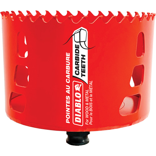 Wood & Metal Hole Saw, 4", 2-3/8" Depth of Cut, Carbide Ontario Packaging