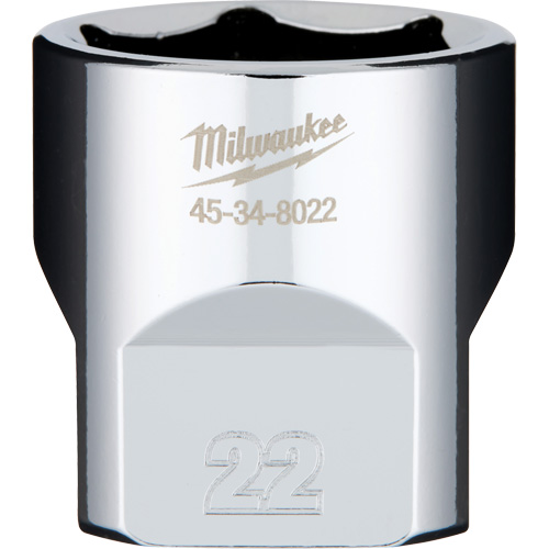 Douille m&eacute;trique avec c&ocirc;t&eacute;s Four Flats, 22 mm, Prise 3/8", 6 pans Ontario Packaging