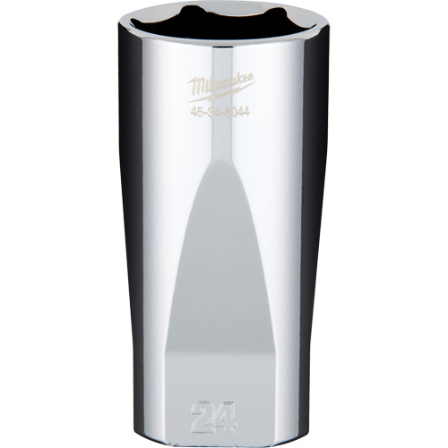 Douille m&eacute;trique avec c&ocirc;t&eacute;s Four Flats, 24 mm, Prise 3/8", 6 pans, Profond Ontario Packaging