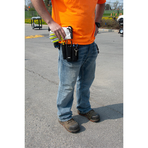 Lineman's Tool Pouch, Multiple Tool Holder, Leather, 3 Pockets Ontario Packaging