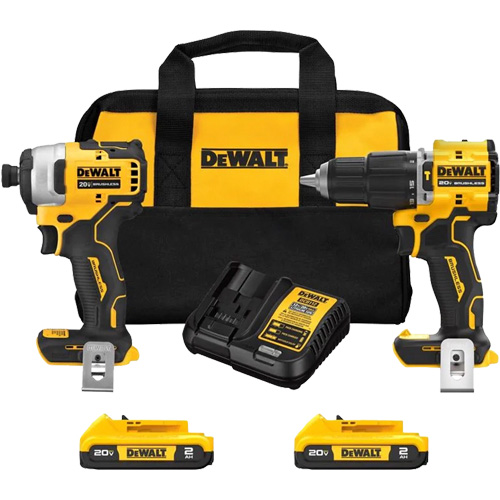 Atomic Cordless & Brushless Two-Tool Combo Kit, Lithium-Ion, 20 V Ontario Packaging