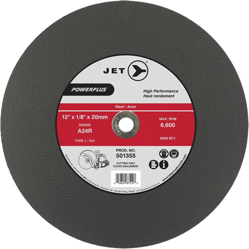 A24R PowerPlus Cut-Off Wheel, 14" x 1/8", 20 mm Arbor, Type 1, 5500 RPM Ontario Packaging