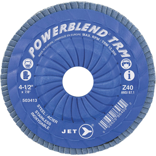 Disque &agrave; feuillets PowerBlend ajustable, 5" x 7/8", Type 29, Grain Z40, Alumine de zirconium Ontario Packaging