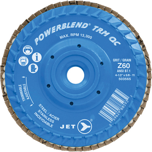 Disque &agrave; feuillets PowerBlend TRM QC ajustable, 5" x 5/8"-11, Type 27, Grain Z60, Alumine de zirconium Ontario Packaging