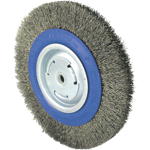Crimped Wire Wheel Brushes, 8" Dia., 0.014" Fill, 1/2" - 5/8" - 2 Arbor Ontario Packaging
