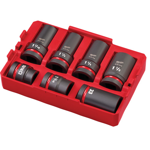 Packout Shockwave Impact Duty Metric & SAE Wheel Service Socket Set, 7 Pieces, 1" Drive Size Ontario Packaging