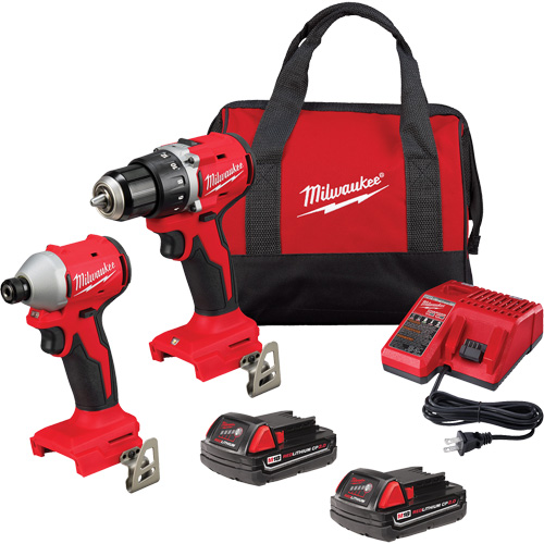 Ensemble combin&eacute; perceuse/tournevis compact sans contact 1/2" & tournevis &agrave; chocs hexagonal 1/4" M18, Lithium-ion, 18 V Ontario Packaging