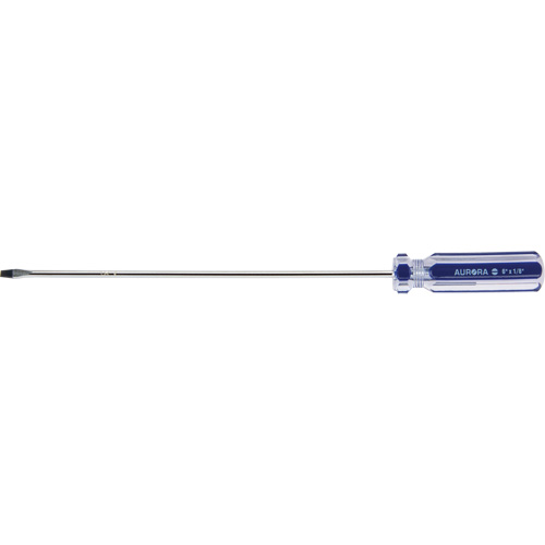 Tournevis &agrave; fente bleu transparent avec bandes, Tige de 1/8", Ronde, Prise en Plastique Ontario Packaging