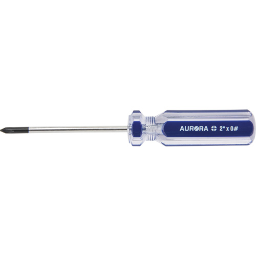 Tournevis Philips bleu transparent avec bandes, #0, Prise Plastique Ontario Packaging