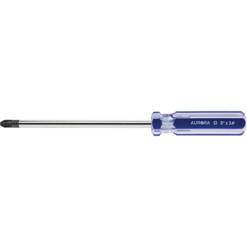 Blue Transparent Striped Philips Screwdriver, #3, Plastic Handle Ontario Packaging