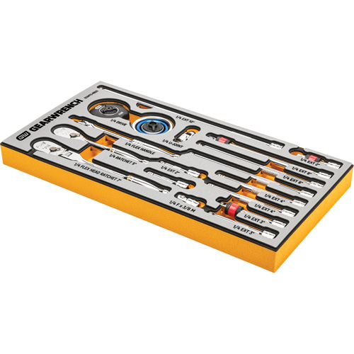 Jeu d'outils pour maître m&eacute;canicien MEGAMOD dans des plateaux en mousse modulaire de premi&egrave;re qualit&eacute; avec rangement d'outils, 1268 morcea Ontario Packaging