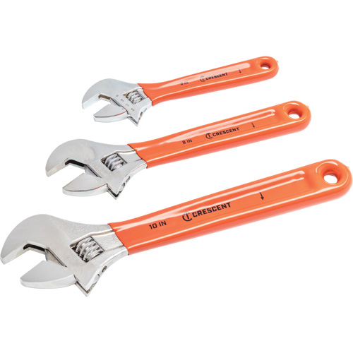 Cushion Grip Wrench Set, Adjustable, 3 Pieces Ontario Packaging