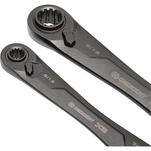 X6 4-in-1 Black Oxide Spline Ratcheting SAE Wrench Set, 2 Pieces, Imperial Ontario Packaging