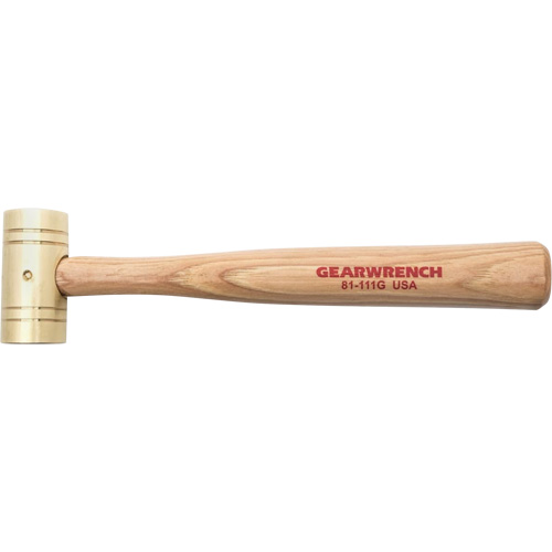 Brass Hammer with Hickory Handle, 1 lbs Head Weight, 11" L Ontario Packaging