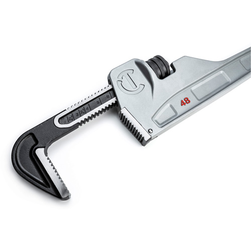 Pipe Wrench, 6" Jaw Capacity, 48" Long, Powder Coated Finish, Non-Ergonomic Handle Ontario Packaging
