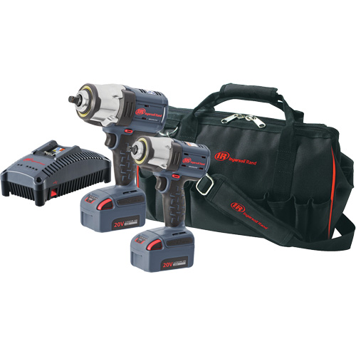 High Torque Cordless Impact Wrenches Combo Kit, 20 V, 1/2"/3/8" Socket Ontario Packaging
