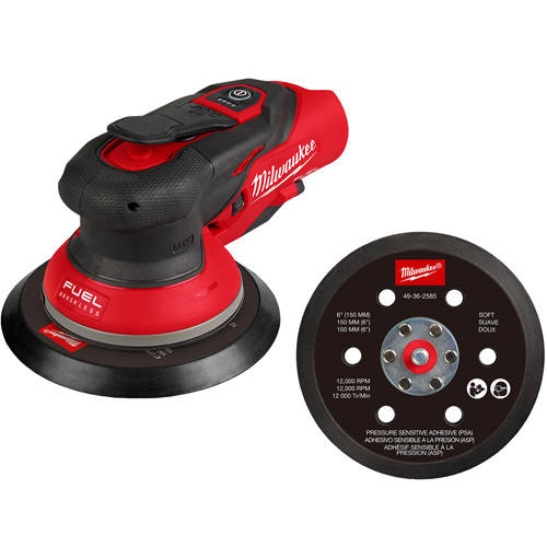 M12 FUEL 6" Random Orbital Sander, 6" Sand Paper, 12 V Ontario Packaging