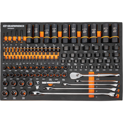 Jeu d'outils de m&eacute;canicien dans des plateaux modulaires en mousse avec conteneur de rangement, 247 morceaux Ontario Packaging