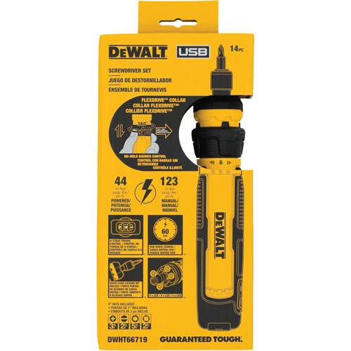Jeu de tournevis sans fil de 14 morceaux avec commande FLEXDRIVE, 4 V, 44 lb-po/5 Nm couple max. Ontario Packaging