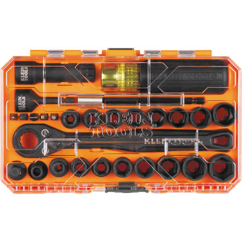 KNECT Essential Pass Through Impact Socket Set, 28 Pcs, Impact, 3/8" Drive Size Ontario Packaging