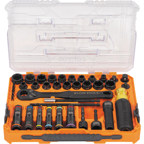 Jeu complet de douilles &agrave; chocs ouvertes & basculantes KNECT, 39 Mcx, Chocs Ontario Packaging