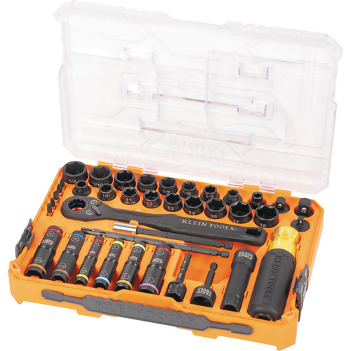 Jeu complet de douilles &agrave; chocs ouvertes & basculantes KNECT, 39 Mcx, Chocs Ontario Packaging