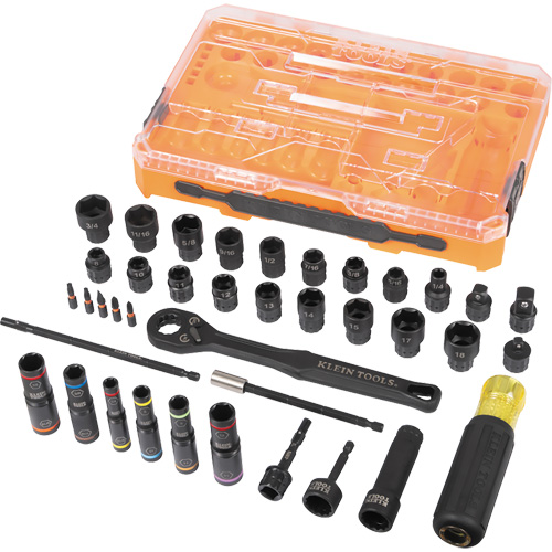 Jeu complet de douilles &agrave; chocs ouvertes & basculantes KNECT, 39 Mcx, Chocs Ontario Packaging