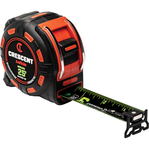 Shockforce NITE EYE Magnetic Tape Measure, 1-1/4" x 25', SAE Graduations Ontario Packaging