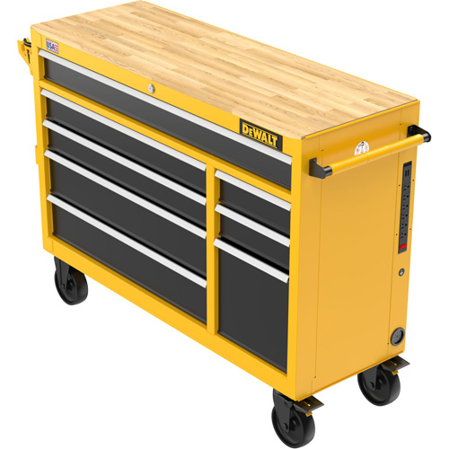 Heavy-Duty Mobile Workstation, 8 Drawers, 52" W x Yellow Ontario Packaging