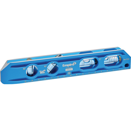 TRUE BLUE&reg; Die Cast Torpedo Level, 8" L, Aluminum, 4 Vials, Magnetic Ontario Packaging