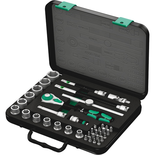 8100 SB 4 Zyklop Speed Ratchet Set, 38 Pcs, 3/8" Drive Size Ontario Packaging