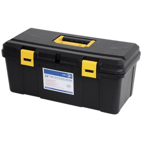 JPTB-22 Plastic Hand Tool Box, 22" W x 10-1/4" D x 9-1/2" H, Black Ontario Packaging