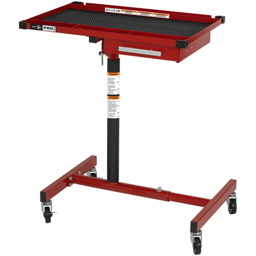 Plateau &agrave; outils pour sous le capot &agrave; hauteur ajustable JUHT-220S, 1 tiroirs, 19-7/8" lo x 28-3/4" la x 47-3/4" h, Noir/Rouge Ontario Packaging
