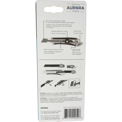 18mm Professional Knife, Stainless Steel, Heavy-Duty, Rubber Handle Ontario Packaging