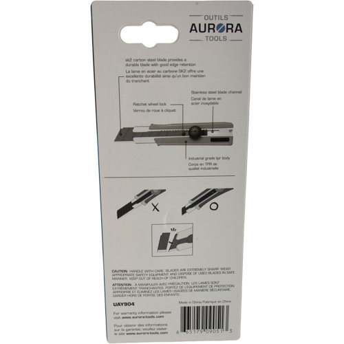 25mm Retractable Knife, Stainless Steel, Heavy-Duty, Rubber Handle Ontario Packaging