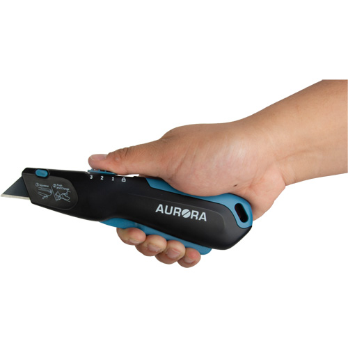 Retractable Safety Knife , Stainless Steel, Heavy-Duty, Plastic/Aluminum Handle Ontario Packaging