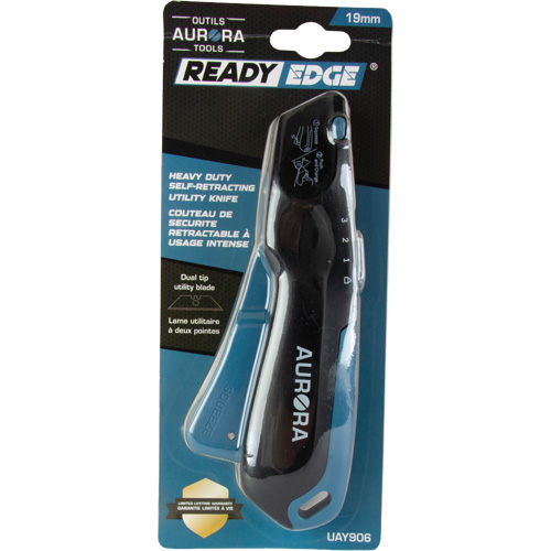Retractable Safety Knife , Stainless Steel, Heavy-Duty, Plastic/Aluminum Handle Ontario Packaging