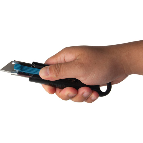 Standard-Duty Retractable Safety Knife, Stainless Steel, Rubber Handle Ontario Packaging