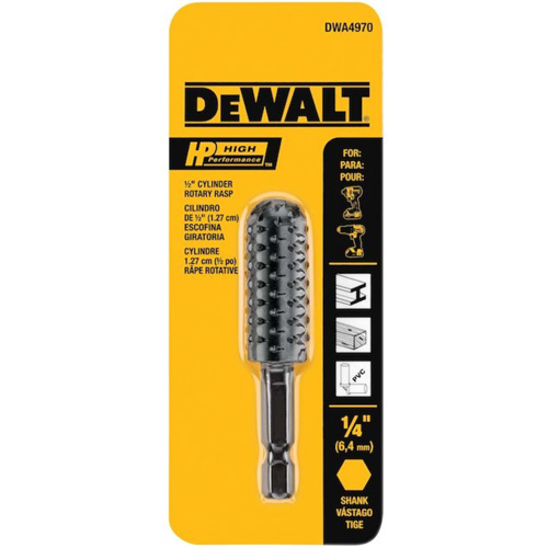 R&acirc;pe rotative cylindrique haute performance 1/2" avec tige hexagonale 1/4" Ontario Packaging
