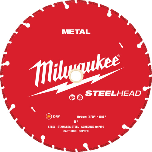STEELHEAD Cutting Diamond Blade, 9", Metal Use Ontario Packaging