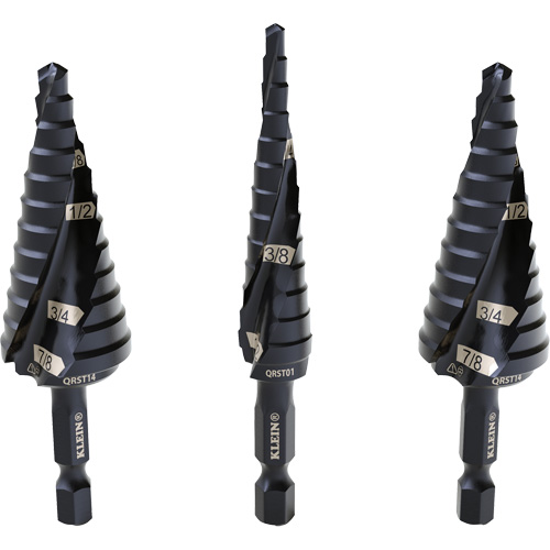 Step Drill Bit Set, 3 Pieces, High Speed Steel Ontario Packaging