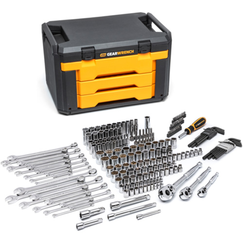 Mechanics Tool Set in 3 Drawer Storage Box Ontario Packaging