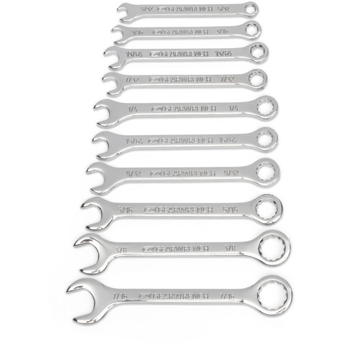 SAE Midget Wrench Set, Combination, 10 Pieces, Imperial Ontario Packaging