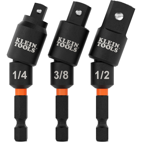 Swivel Impact Driver Socket Adapter Set, 1/4" Drive Size, Ball, 2-17/20" L Ontario Packaging