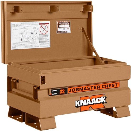 Model 32 Jobsite Chest with Padlock, 32" x 19" x 19", Steel, Tan Ontario Packaging