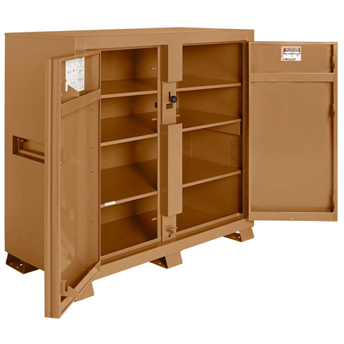 Model 139 Jobsite Cabinet with Padlock, Steel, 59.4 Cubic Feet, Tan Ontario Packaging