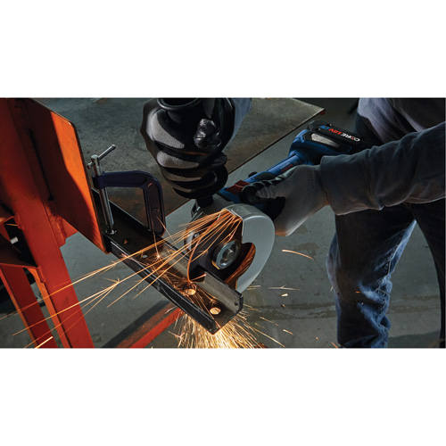 Rectifieuse angulaire sans balais avec interrupteur coulissant, Roue de 4-1/2", 18 V Ontario Packaging