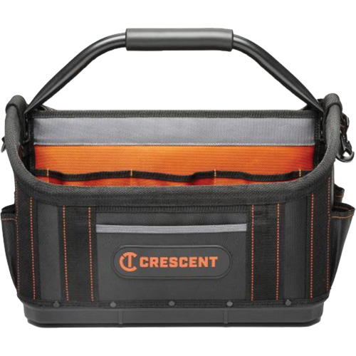 17" Tradesman Open Top Tool Bag, Polyester, 25 Pockets, Black/Orange Ontario Packaging